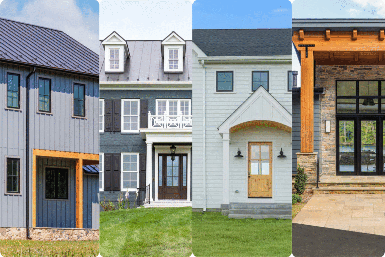 home exteriors showing different starting points for renovations, remodels, and new custom builds in Northern Virginia’s Hunt Country