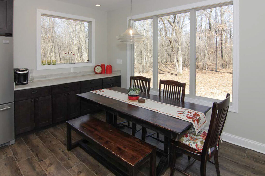 Custom dining space designed for large family gatherings in Loudoun County home