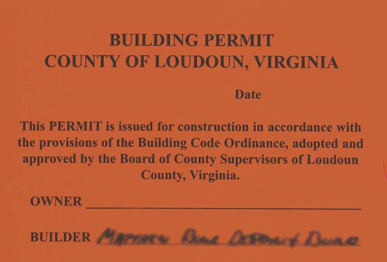 Loudoun County Virginia building permit