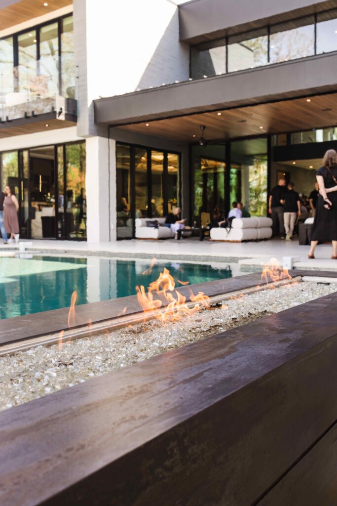 a beautiful custom pool in front of the new american home in orlando | Alair Homes