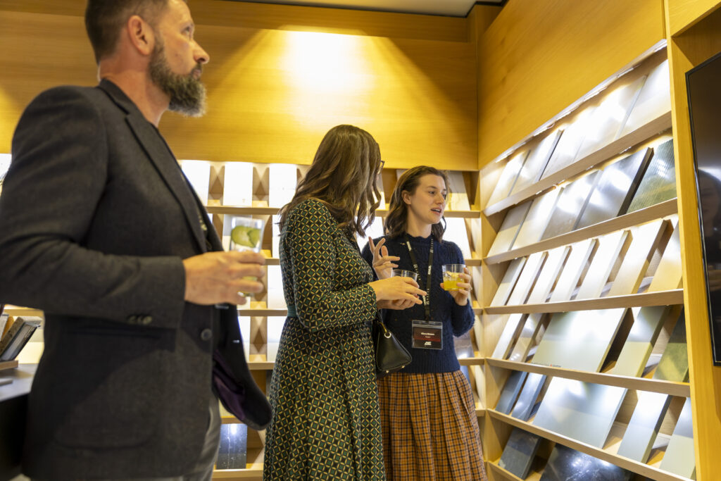 Three Alair conference attendees view the Cosentino showroom in Montreal.